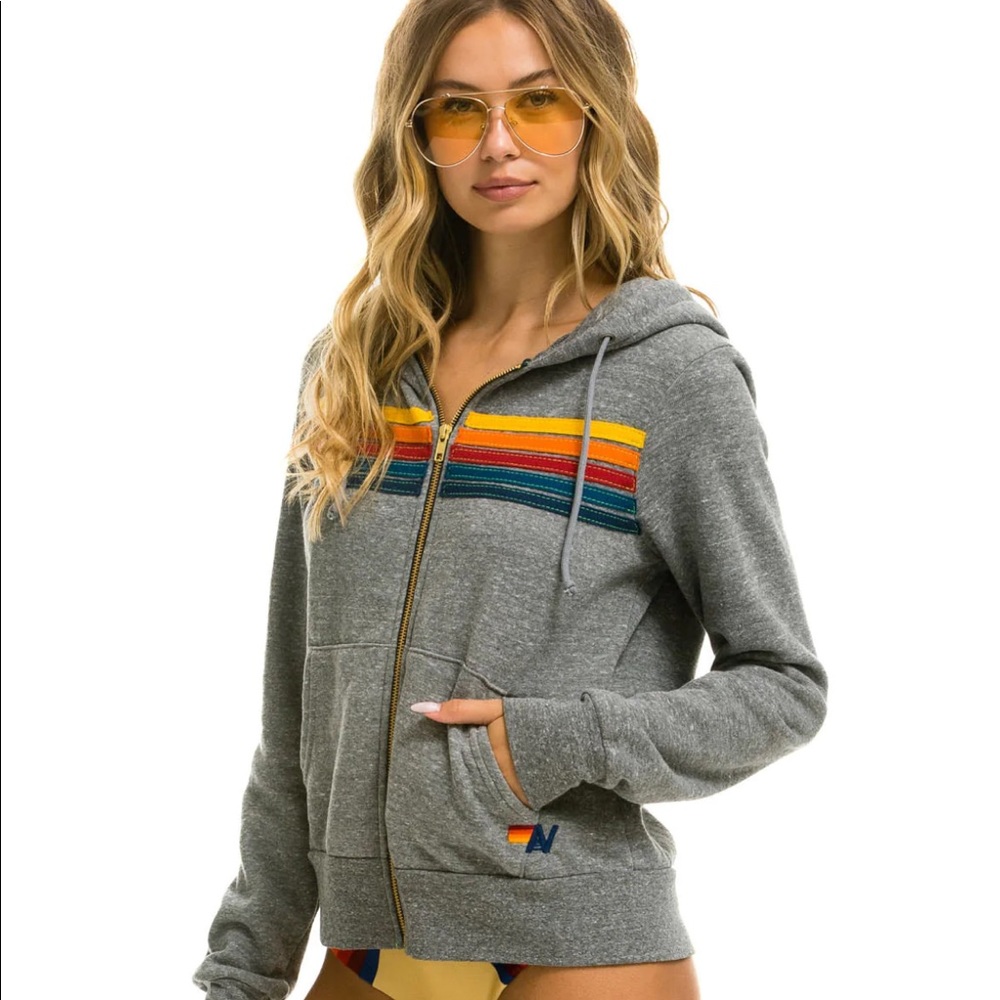 Aviator Nation 5 stripe hoodie